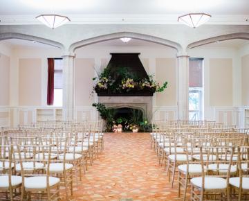 Ballroom A set up for wedding ceremony