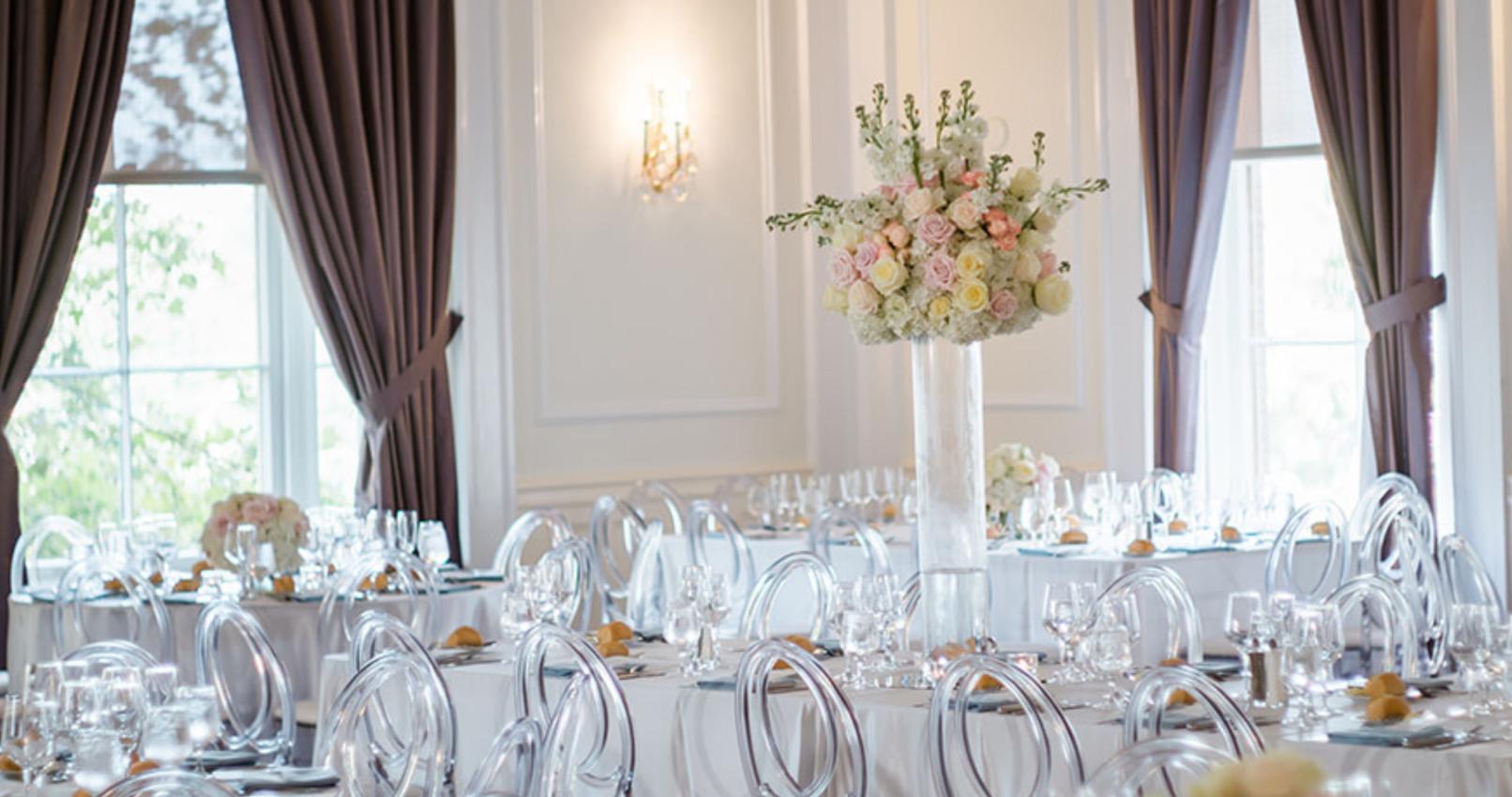 Wedding reception in ballroom